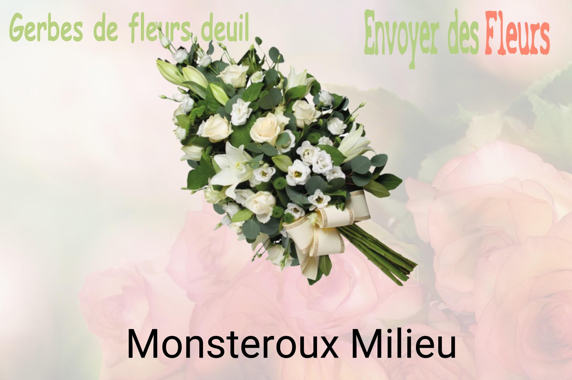 Gerbe de fleurs de deuil livrée à Monsteroux-Milieu